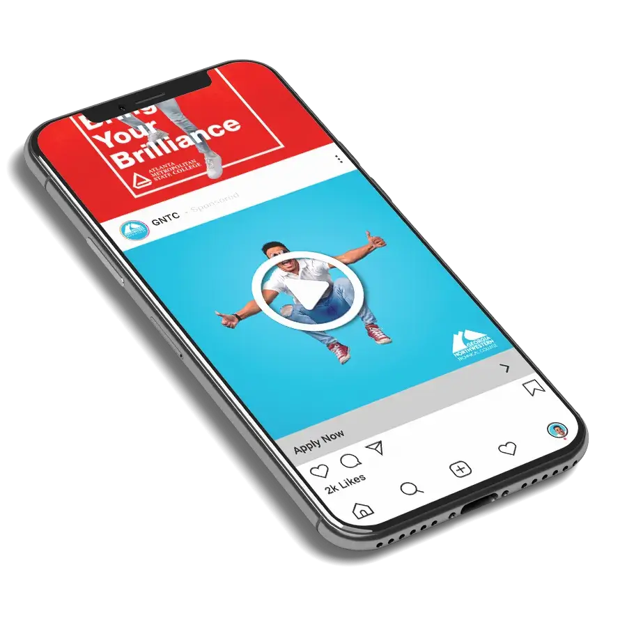 Social media feed on a mobile phone