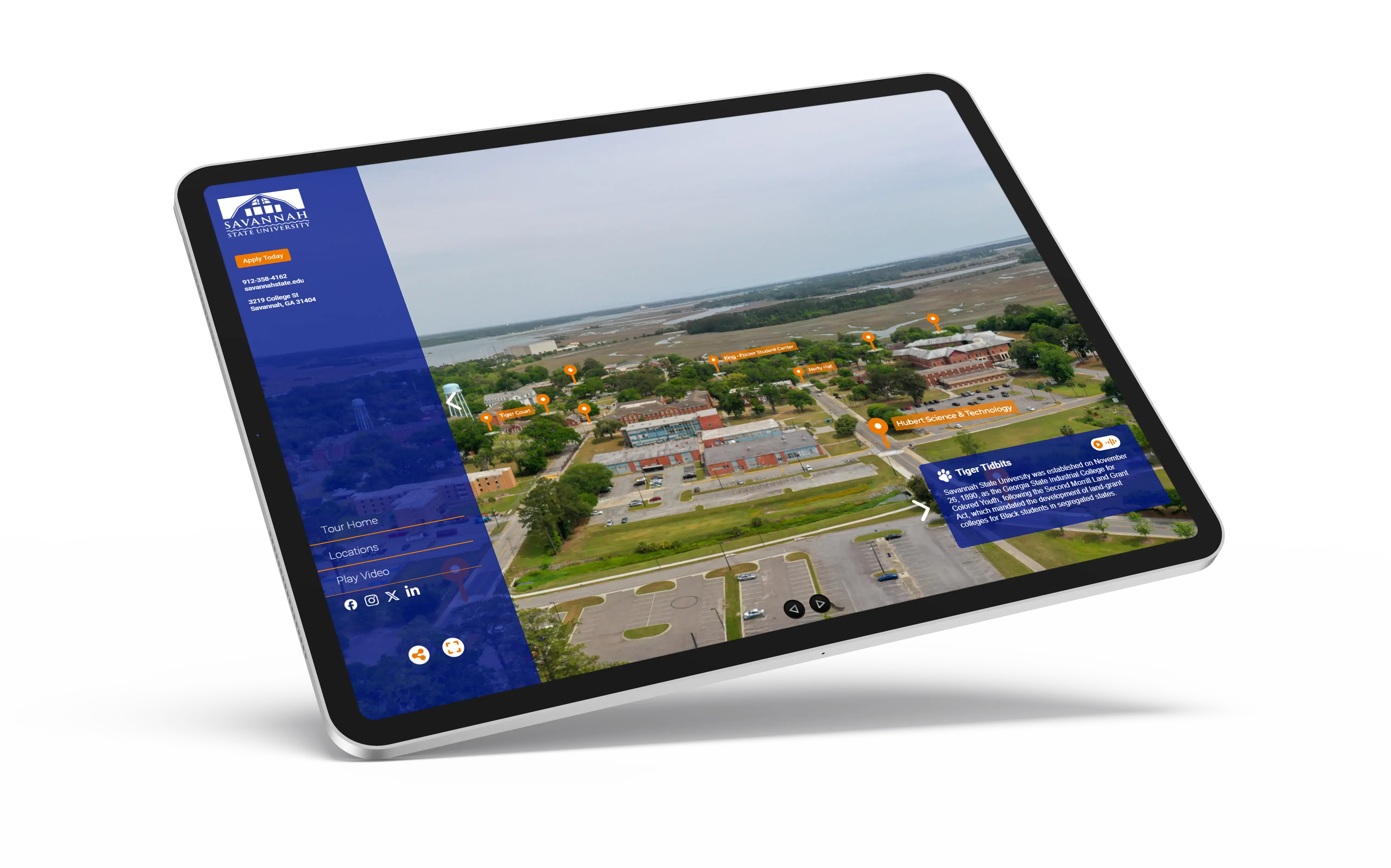 Virtual tour interface